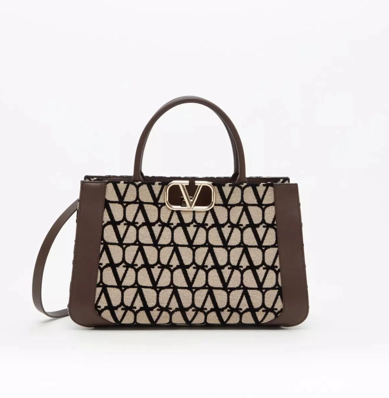 Valentino Medium Vlogo Signature Toile Iconographe Handbag - 1