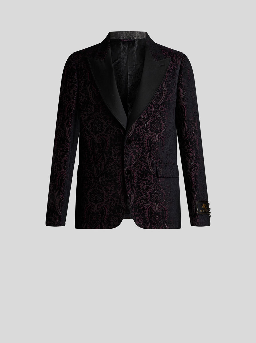 VELVET JACQUARD BLAZER - 1