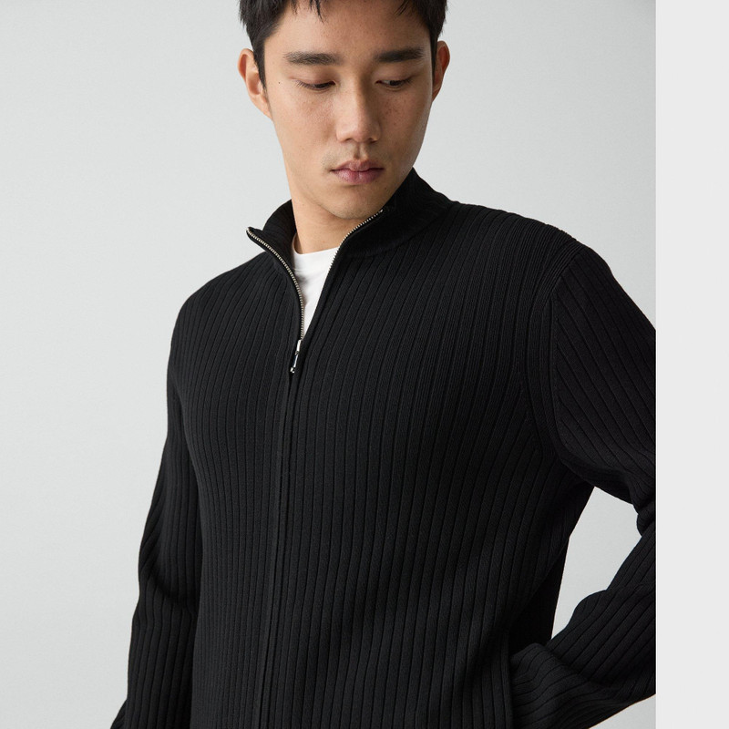 Ribbed Full-Zip Cardigan in Light Bilen 5