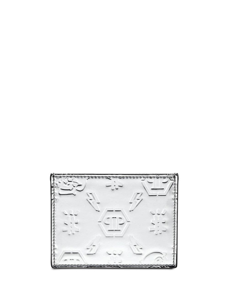 monogram-debossed leather cardholder 1