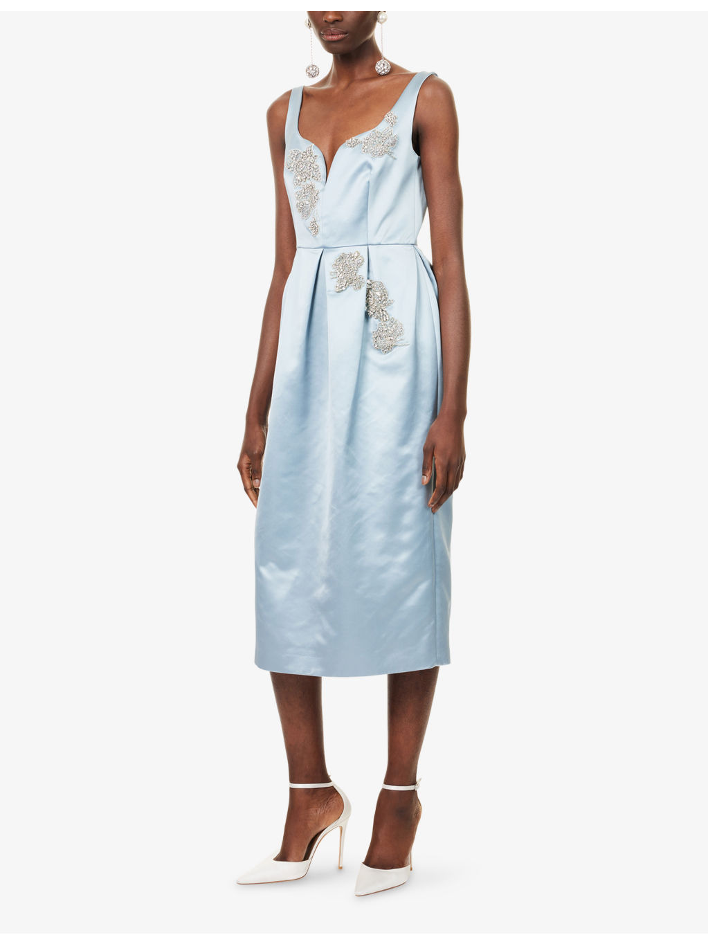 Embellished Sleeveless Woven Midi Dress - 3