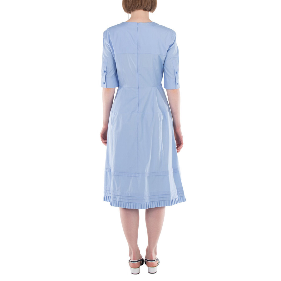 Marni Iris Blue A-Line Midi Dress, Brand Size 42 ( US Size 10 ) - 4