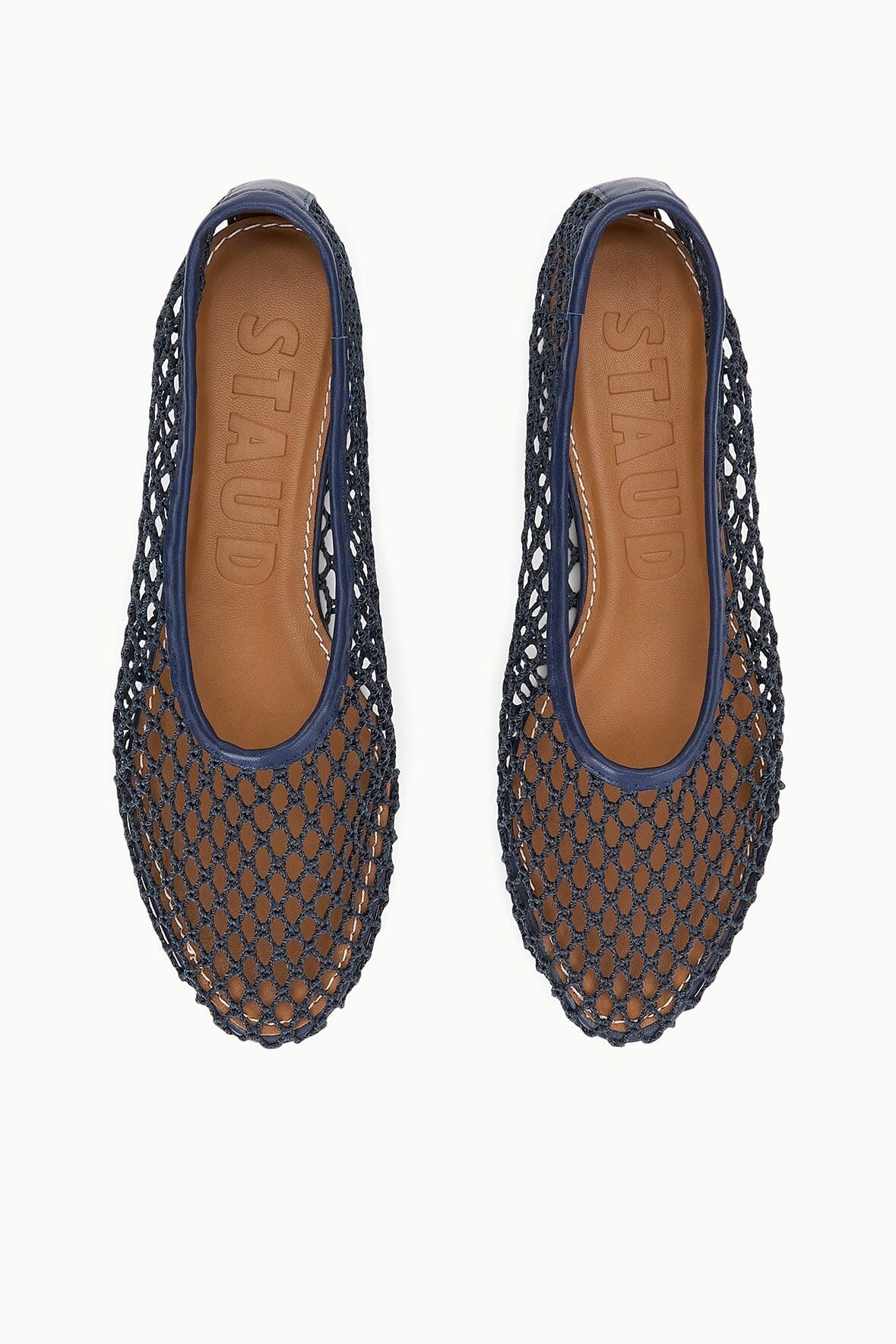STAUD ALBA BALLET FLAT NAVY NETTING - 7