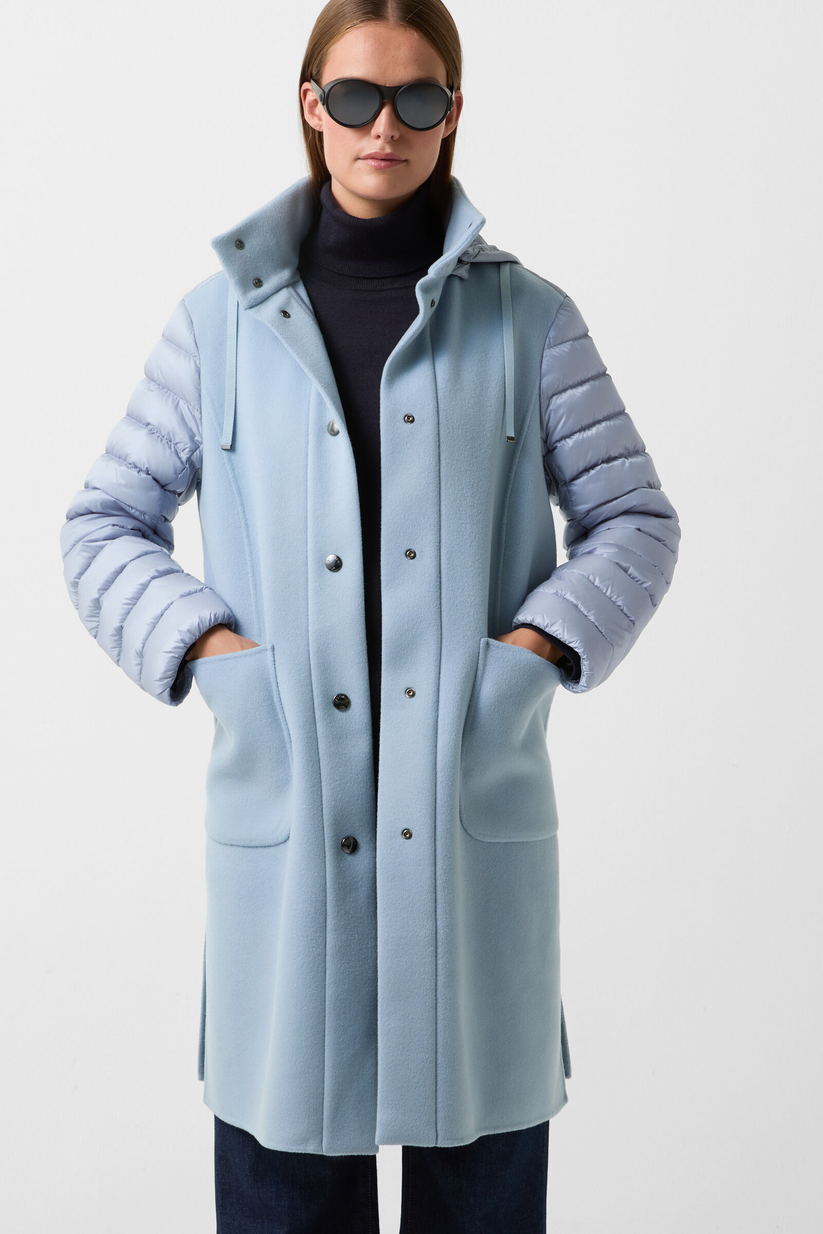 Isy wool down coat in Light blue - 2