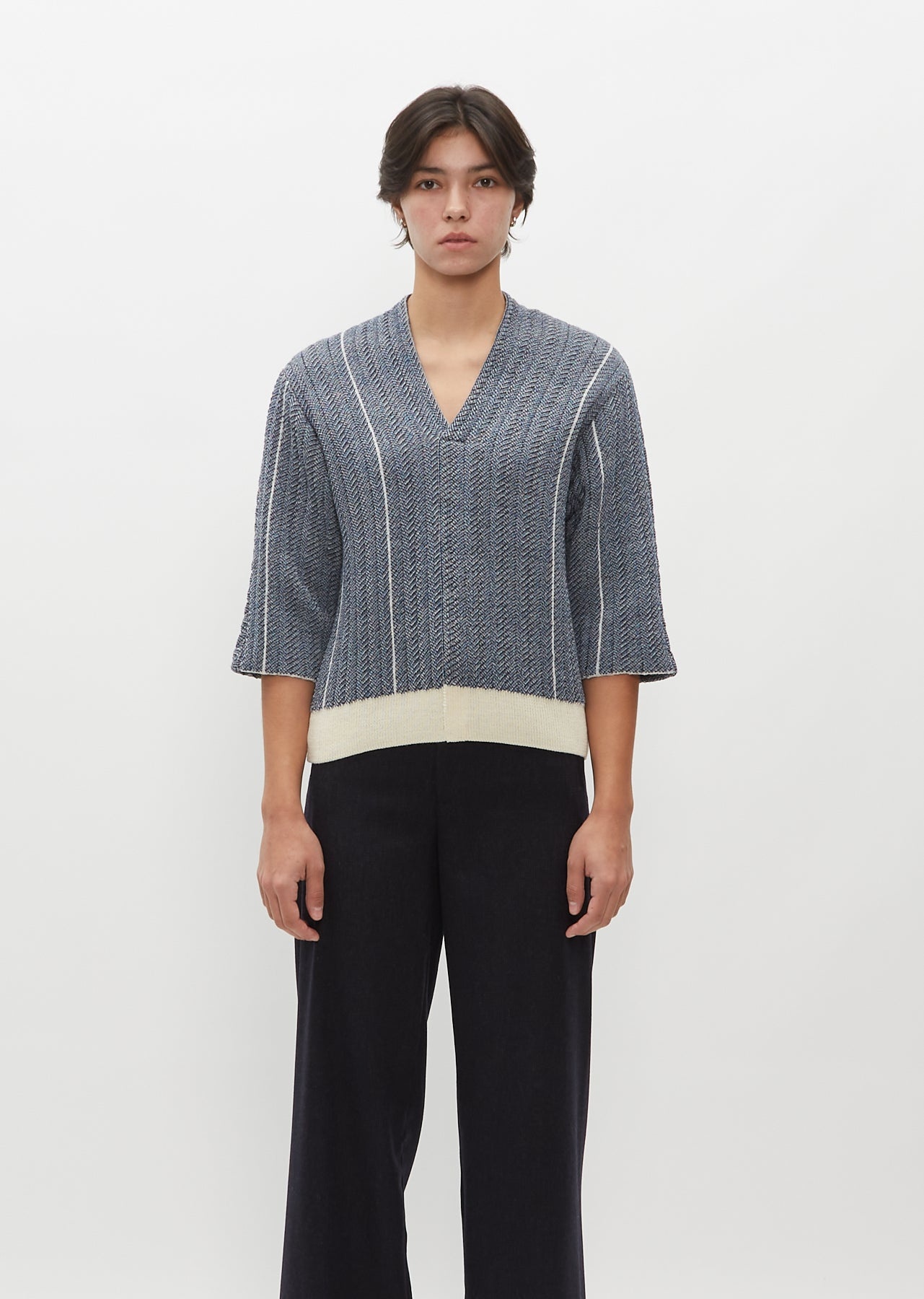 Serge Wool and Cotton Sweater - 1