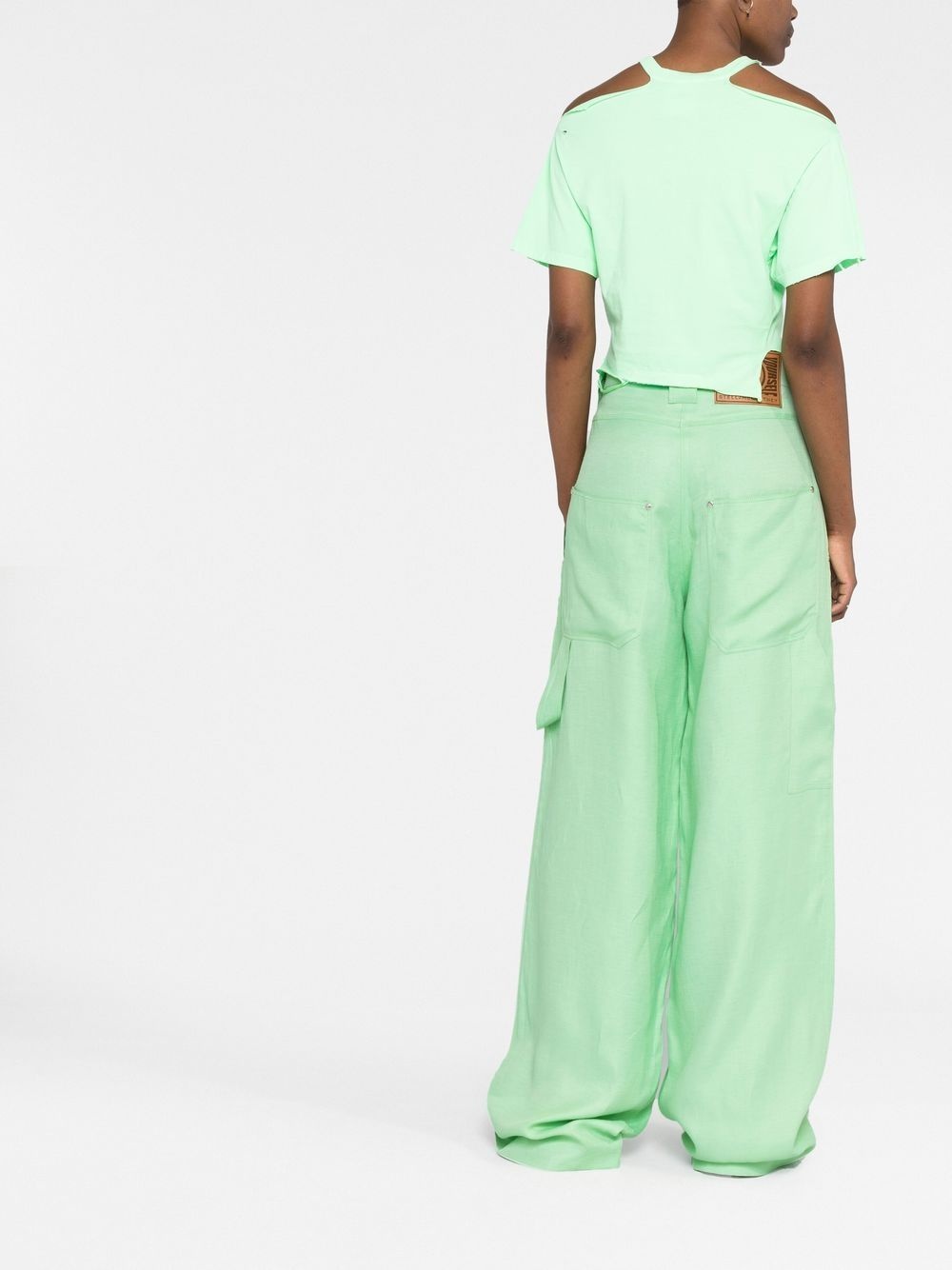 high-waisted wide-leg trousers - 4