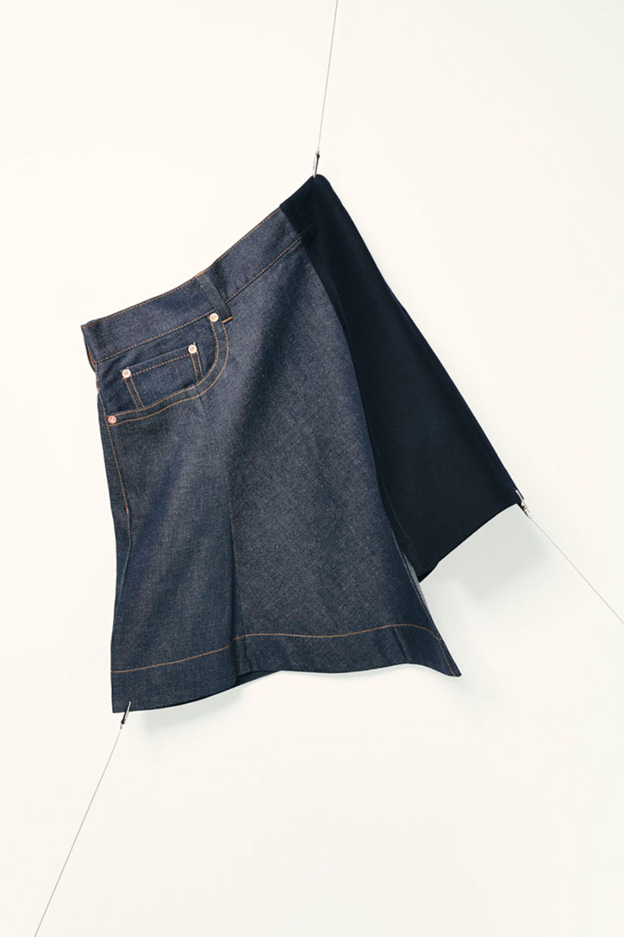 Denim x Wool Melton Skirt - 2