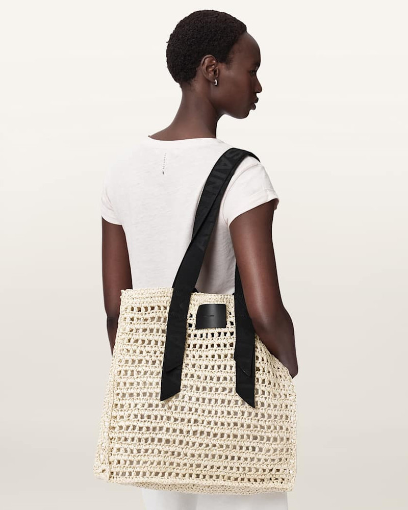 ALLSAINTS LULLAH WOVEN PAPER MESH TOTE BAG outlook
