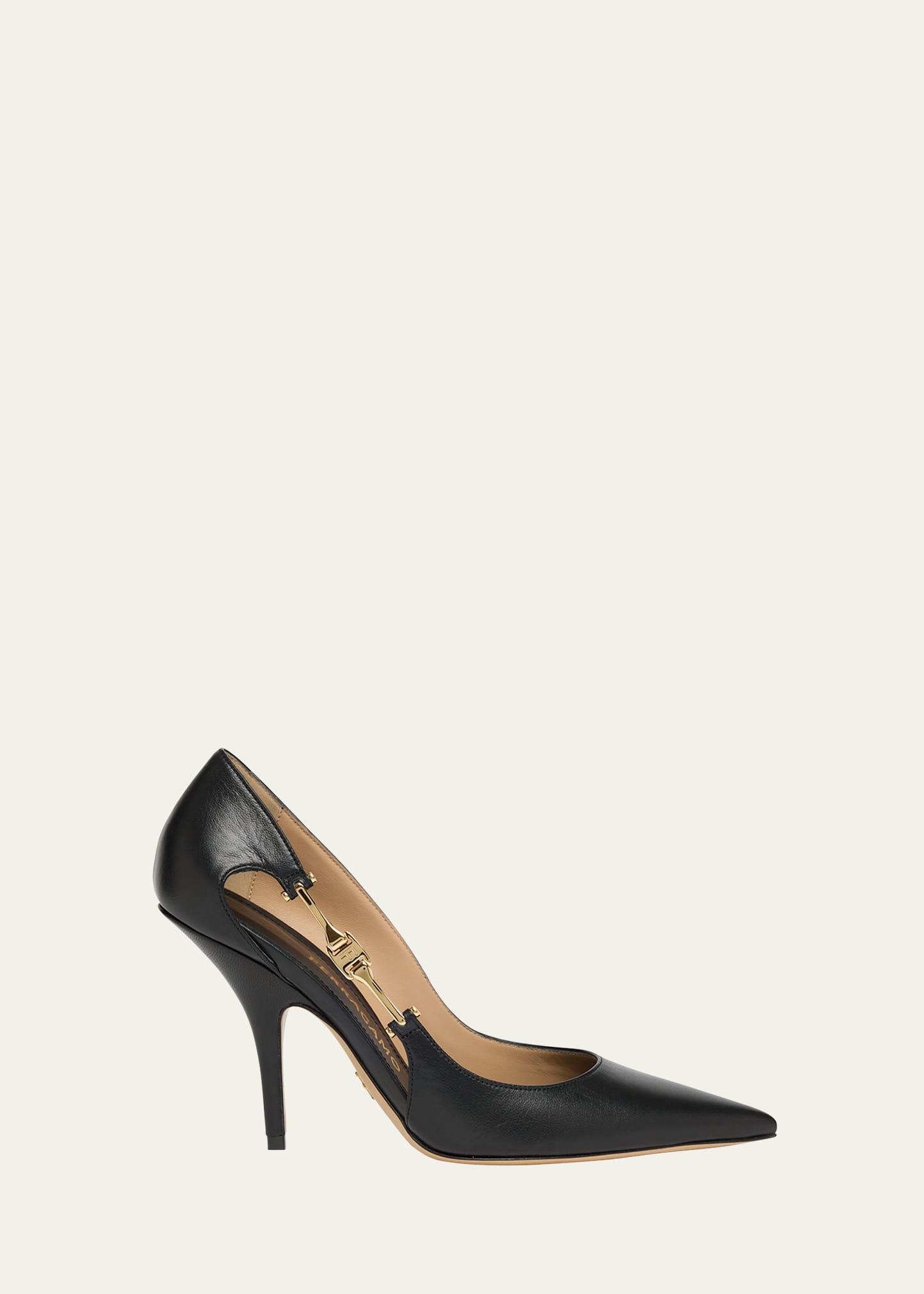Tulip Leather Side Strap Pumps - 1