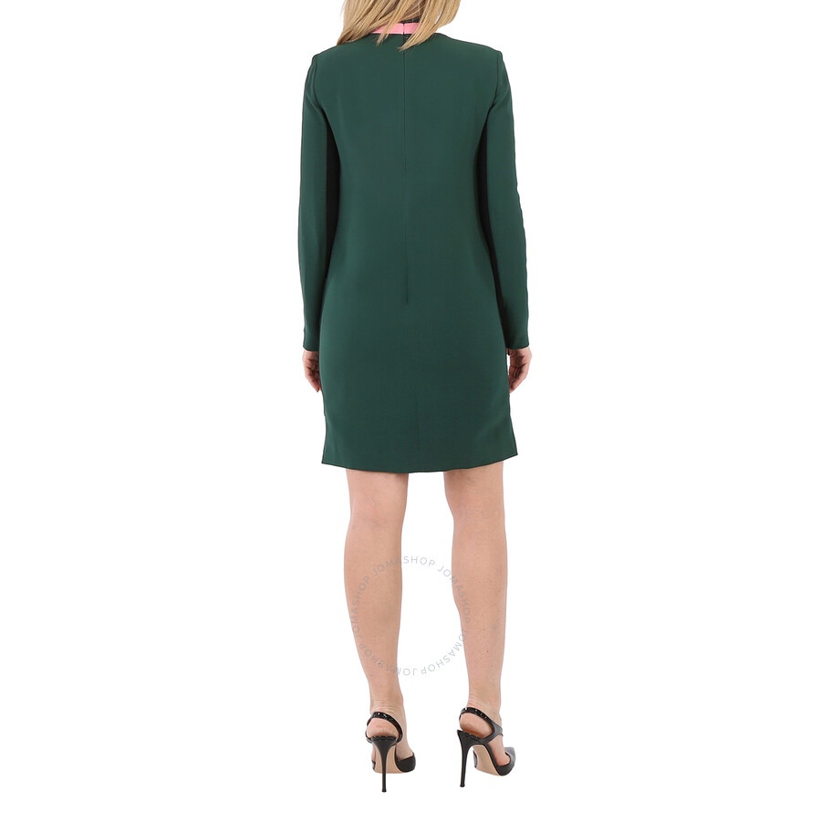Burberry Ladies Long-sleeve Silk Wool Shift Dress - 2