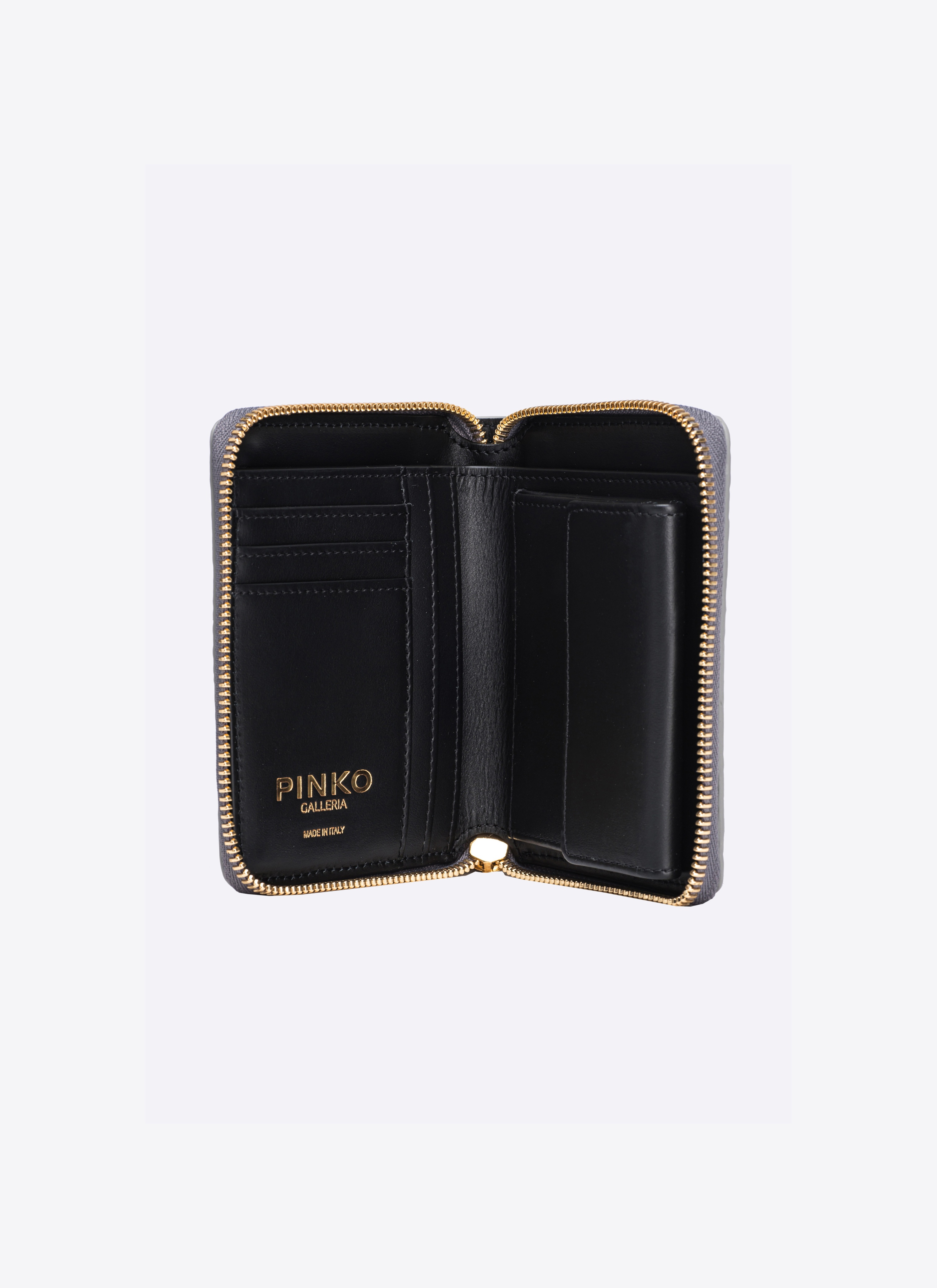 PINKO GALLERIA SQUARE ZIP-AROUND WALLET IN PUNCHED REPTILE SKIN - 5