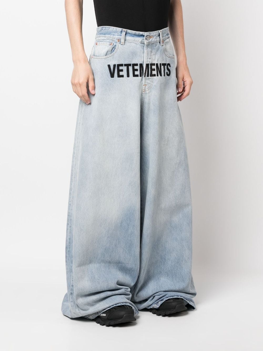 logo-print baggy jeans - 3