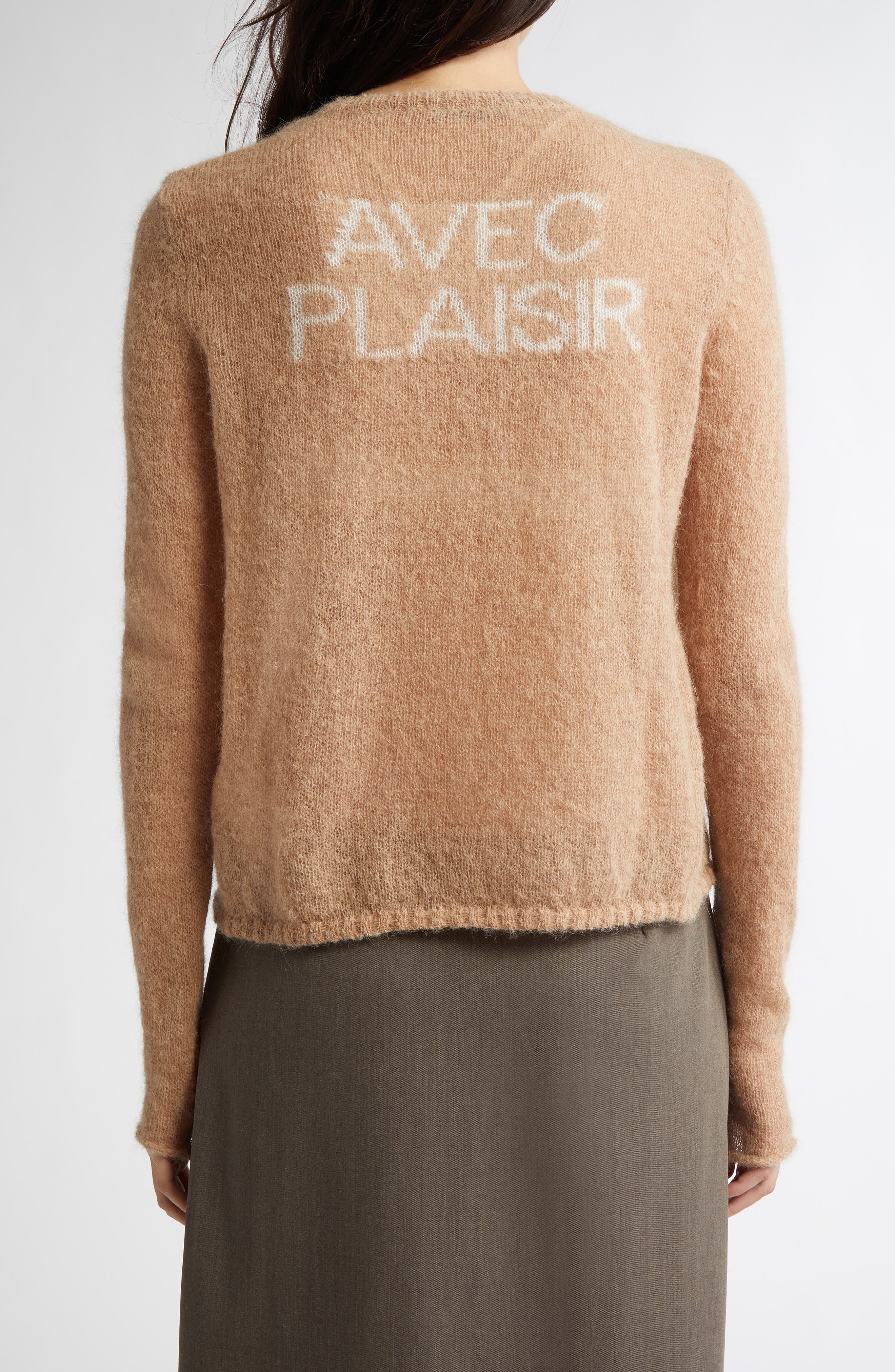 Paloma Wool Alone Avec Plaisir Mohair & Alpaca Blend Cardigan in Light Brown at Nordstrom - 3