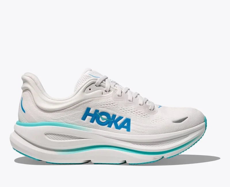 Men's Bondi 9 Shoes in White/Hoka Blue - 1