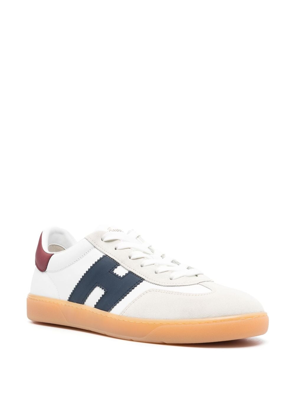 logo-print leather sneakers - 2