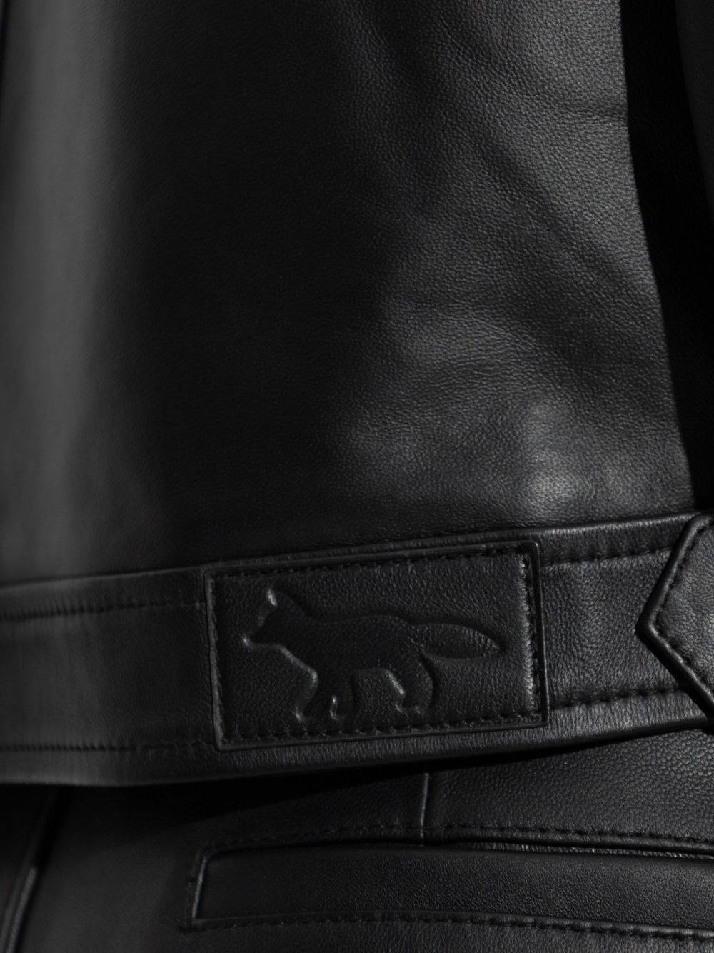 cropped leather jacket - 5