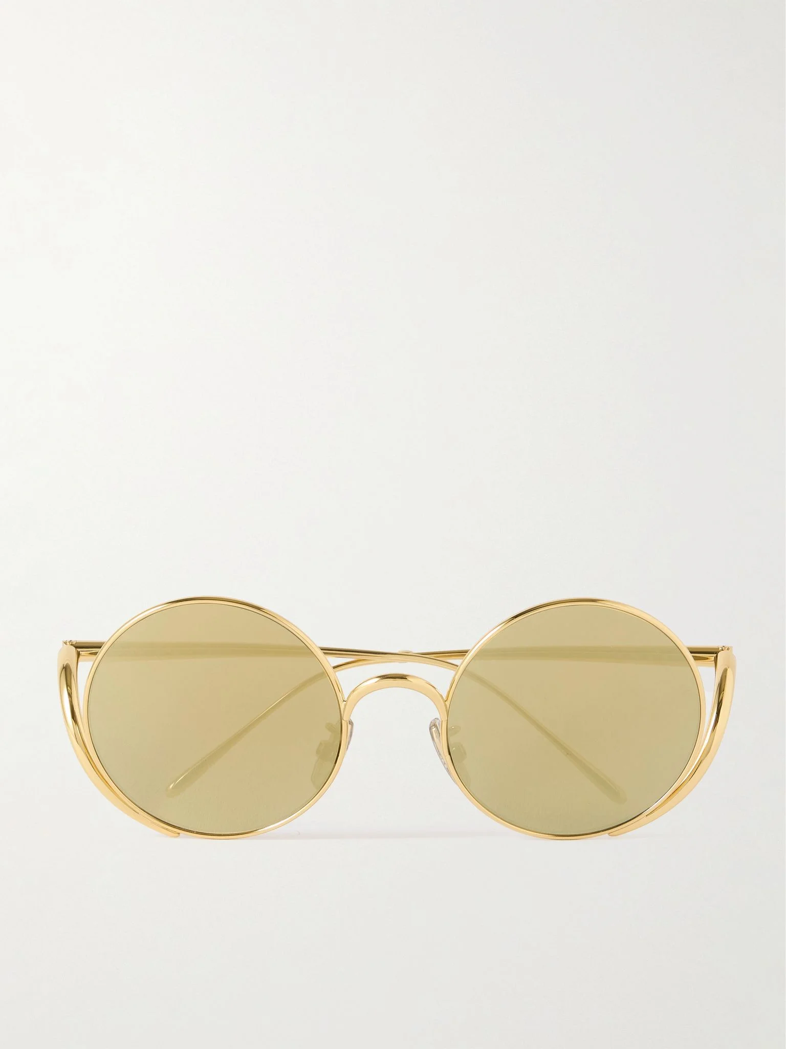Signature Round-Frame Gold-Tone Metal Sunglasses Gold - 1