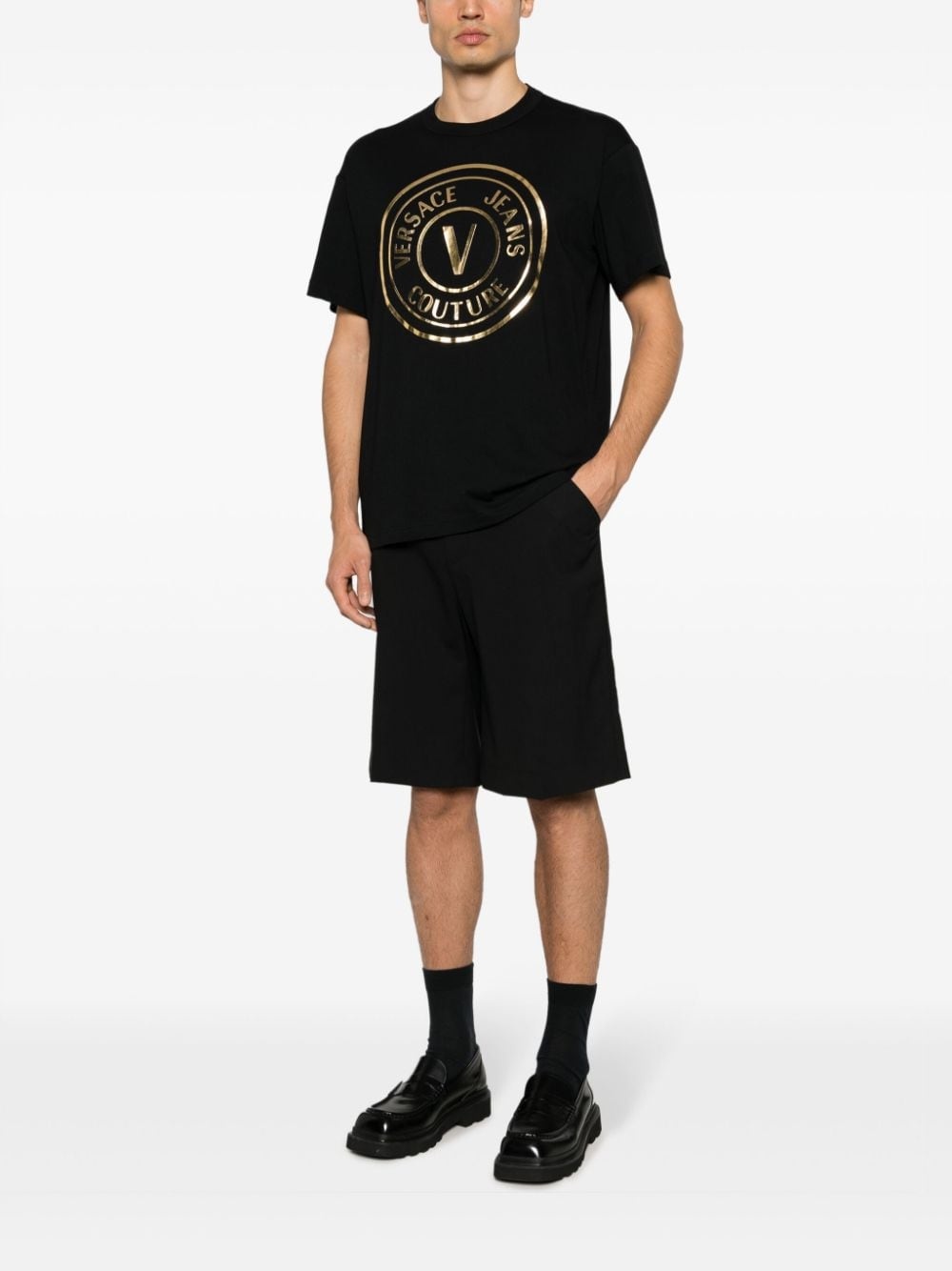 foiled logo-print cotton T-shirt - 2