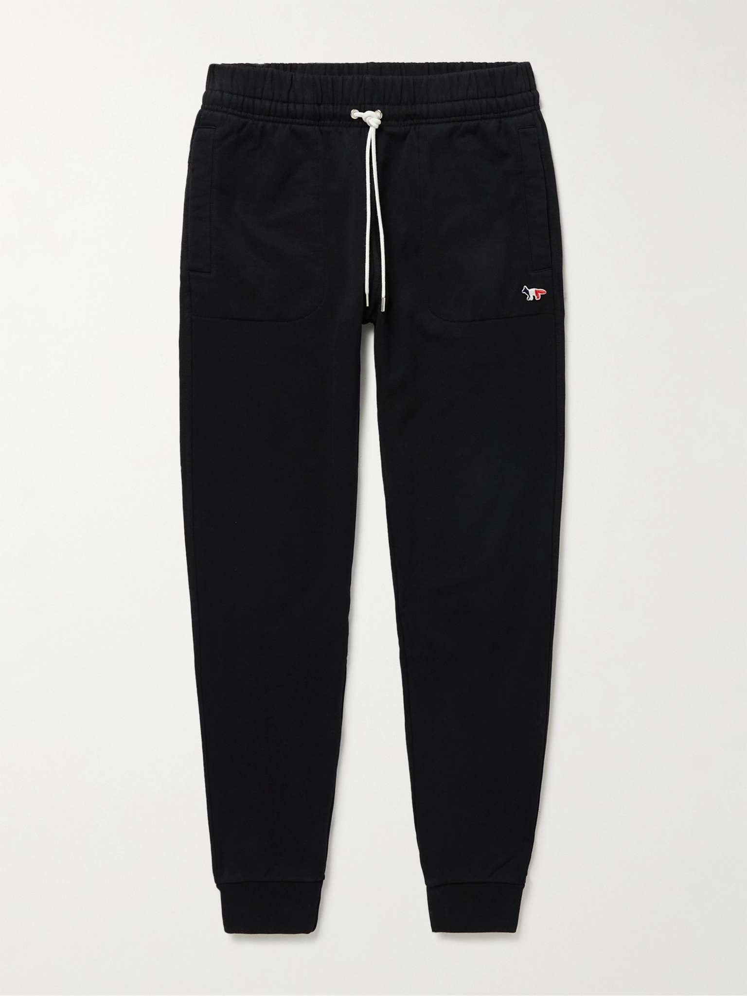 Tapered Logo-Appliquéd Cotton-Jersey Sweatpants - 1