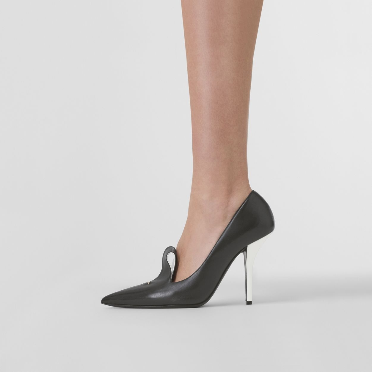 Two-tone Leather Point-toe Pumps - 1