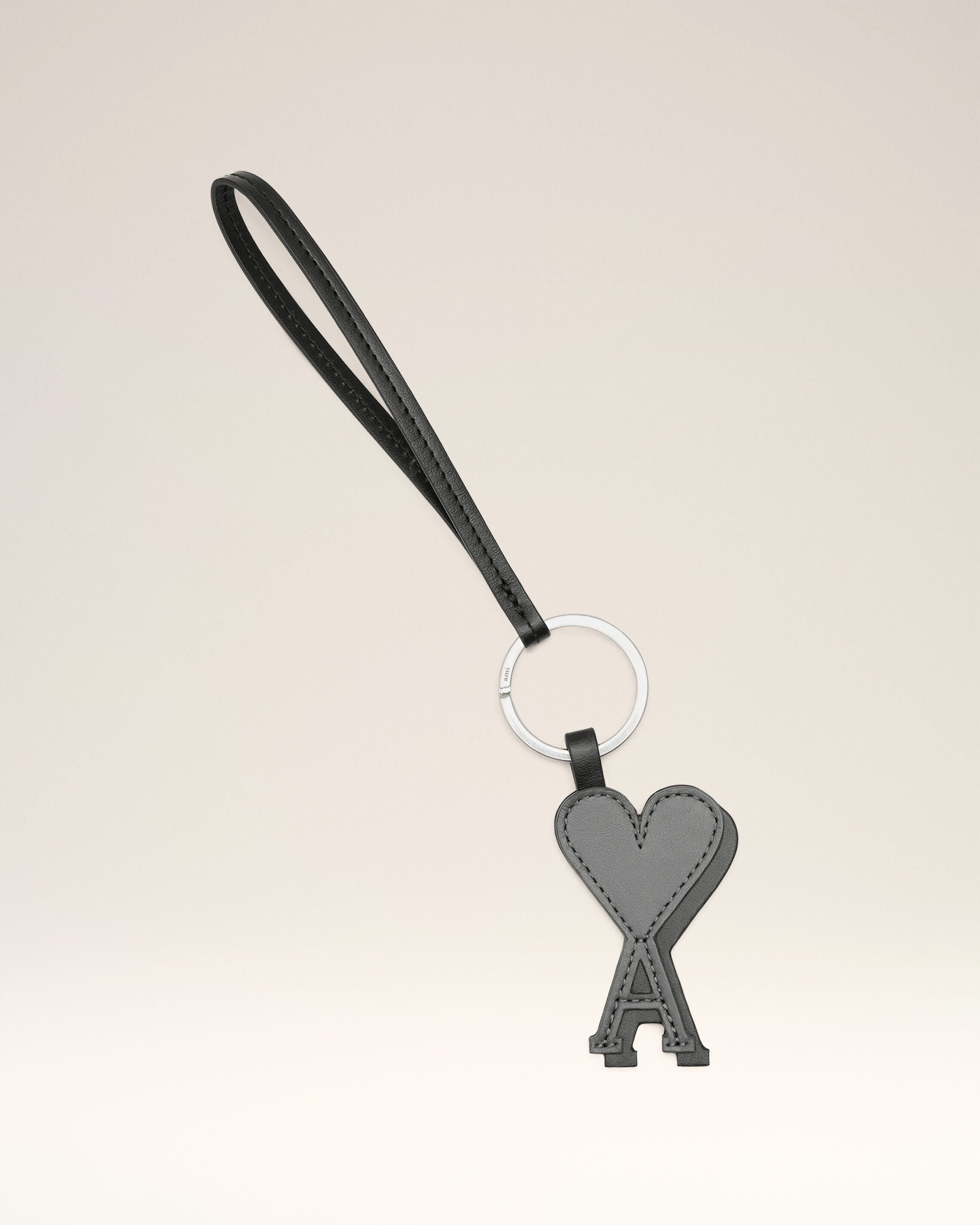 BLACK LEATHER AMI DE COEUR KEYRING - 2