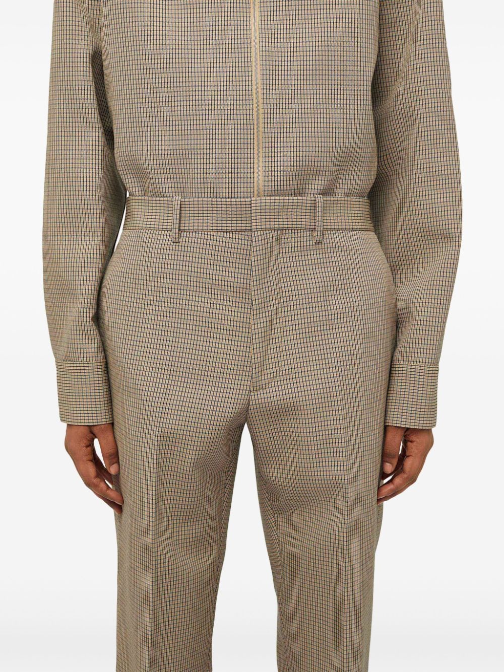 check-pattern straight-leg trousers - 5