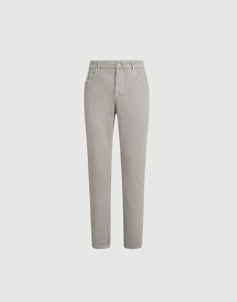 Garment-dyed five-pocket trousers in comfort denim 1