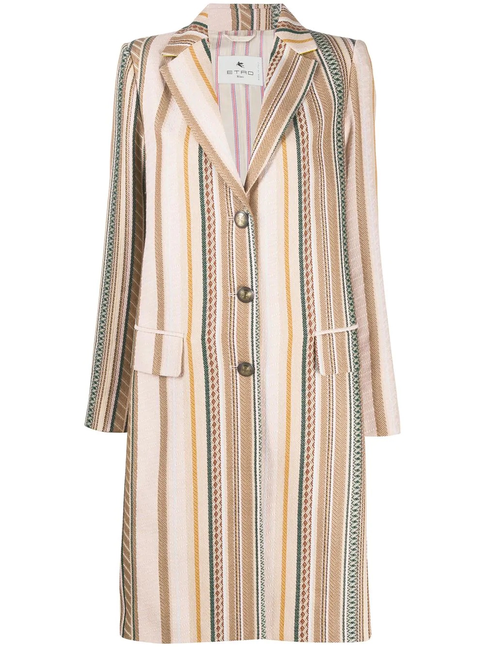 striped longline coat - 1