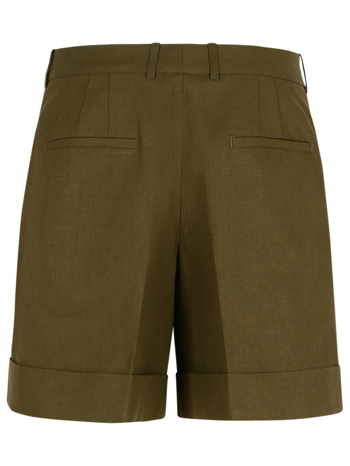 Jil Sander Green Linen Shorts Women - 3