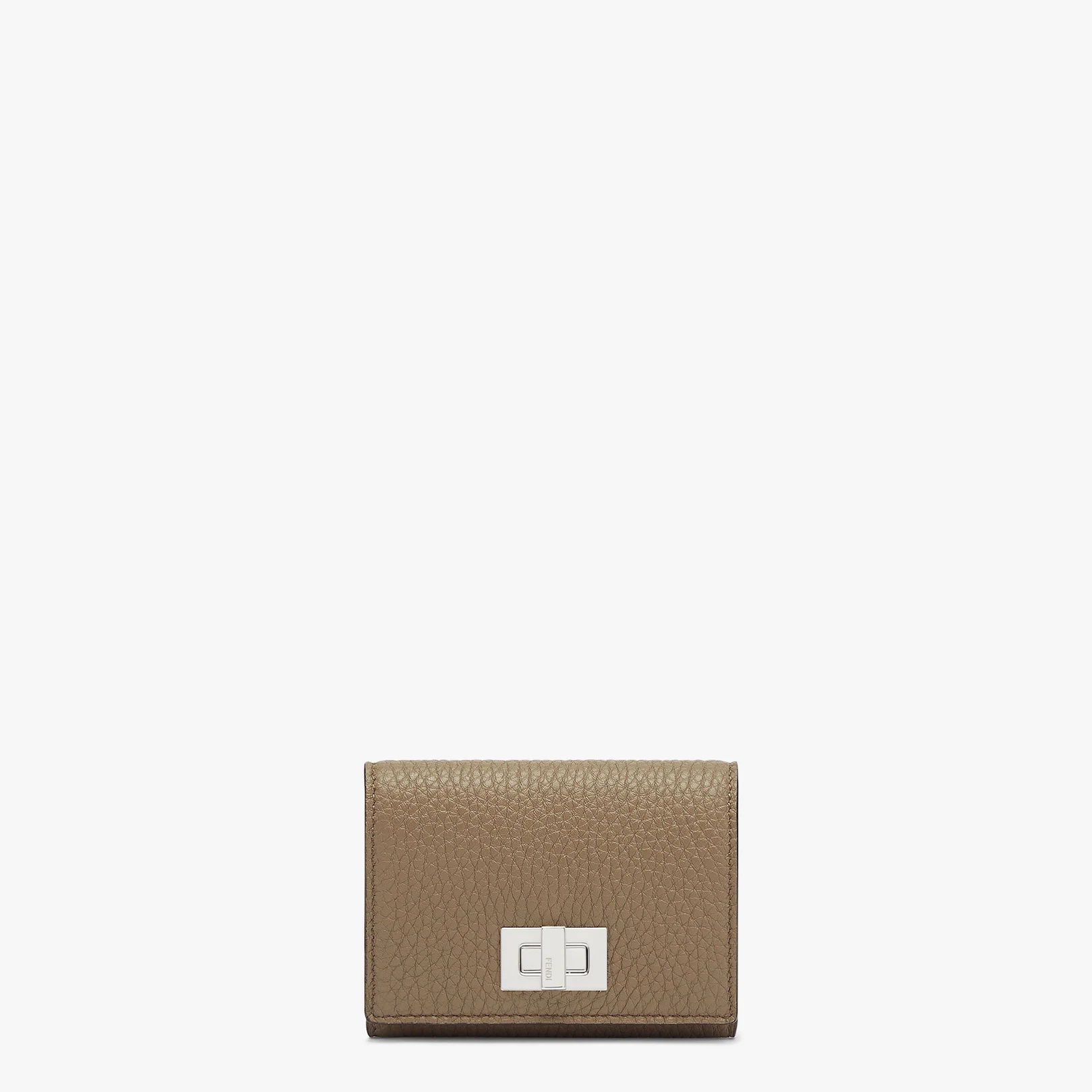 Beige leather business card holder - 1