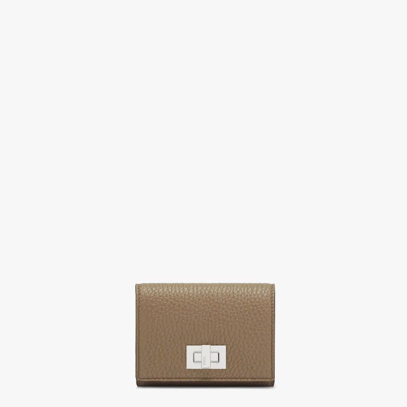 Beige leather business card holder 1