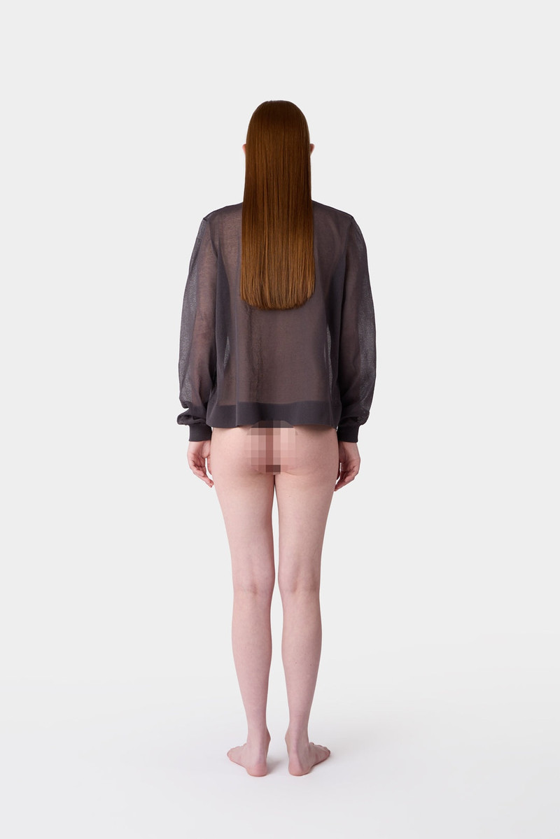 KNIT LONGSLEEVE T-SHIRT / charcoal gray 8