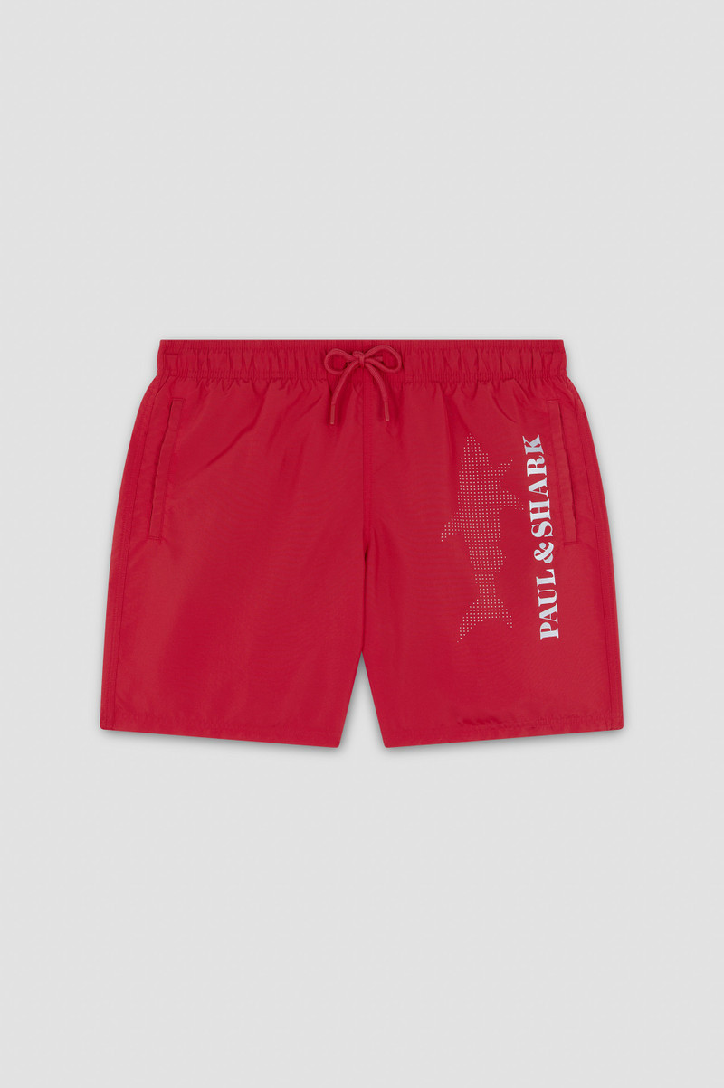 SWIM SHORTS WITH REFLECTIVE LOGO PRINT 1