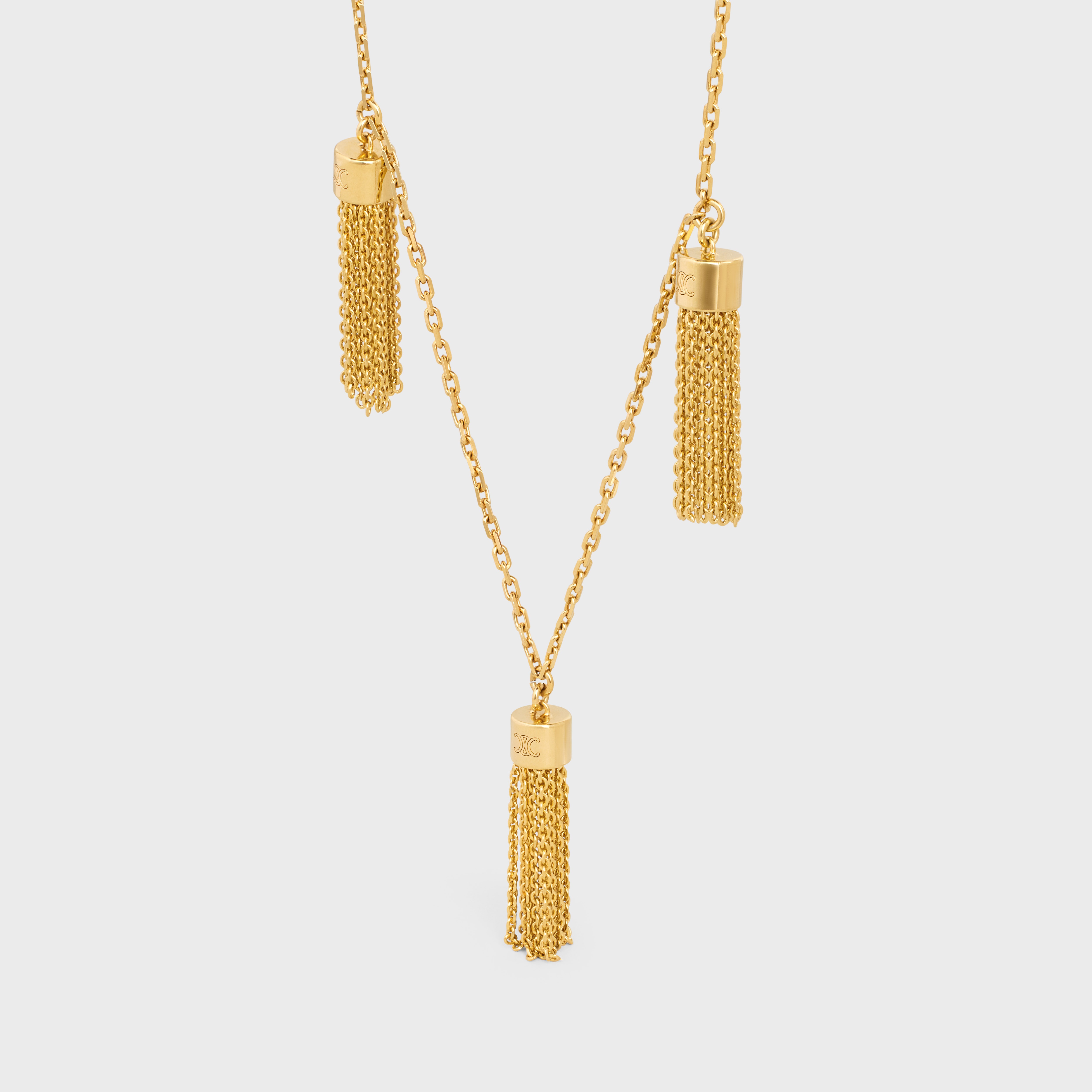 Triomphe Folk Pompons Sautoir in Brass with Gold Finish - 2
