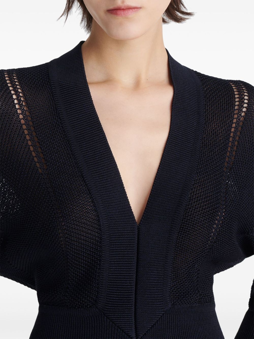 Stella knitted V-neck dress - 4