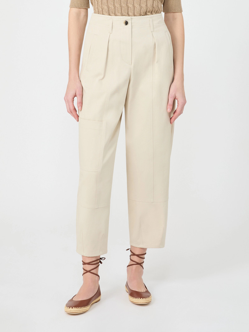 BAUTTA Cotton bull denim cargo trousers - BEIGE 3