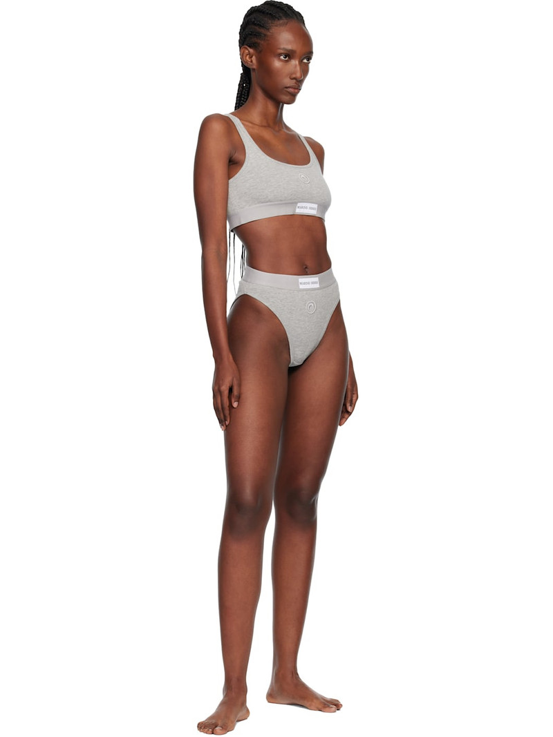 Marine Serre Gray Moon Logo Stretched Jersey Sport Bra outlook