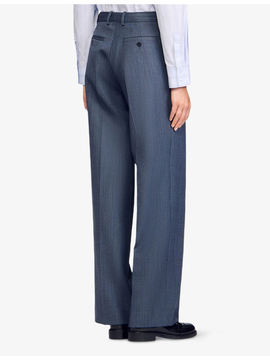 Striped Straight-Leg Mid-Rise Stretch-Woven Trousers - 4