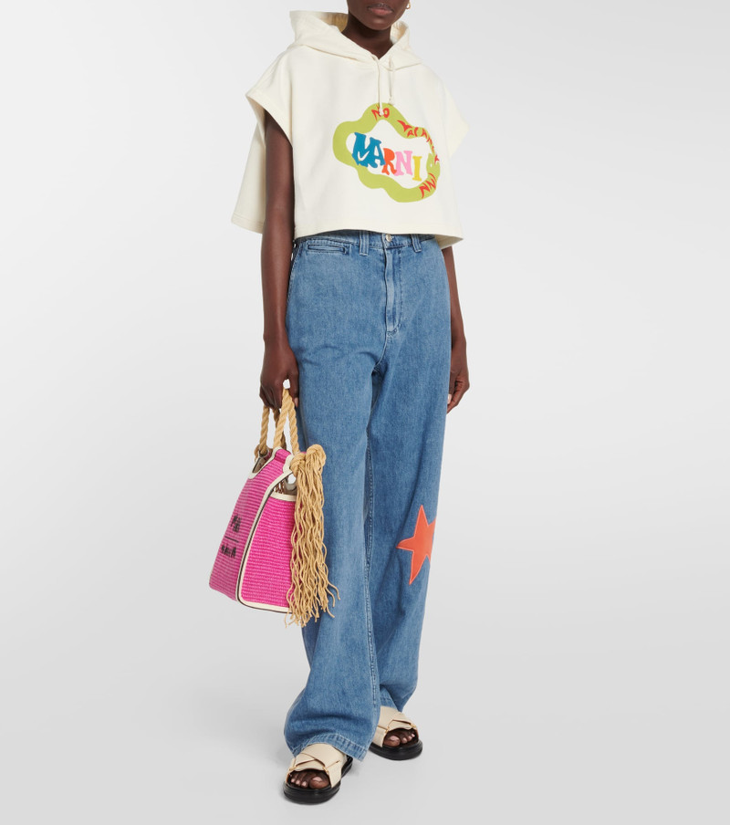 Marni star-appliqué wide-leg jeans outlook
