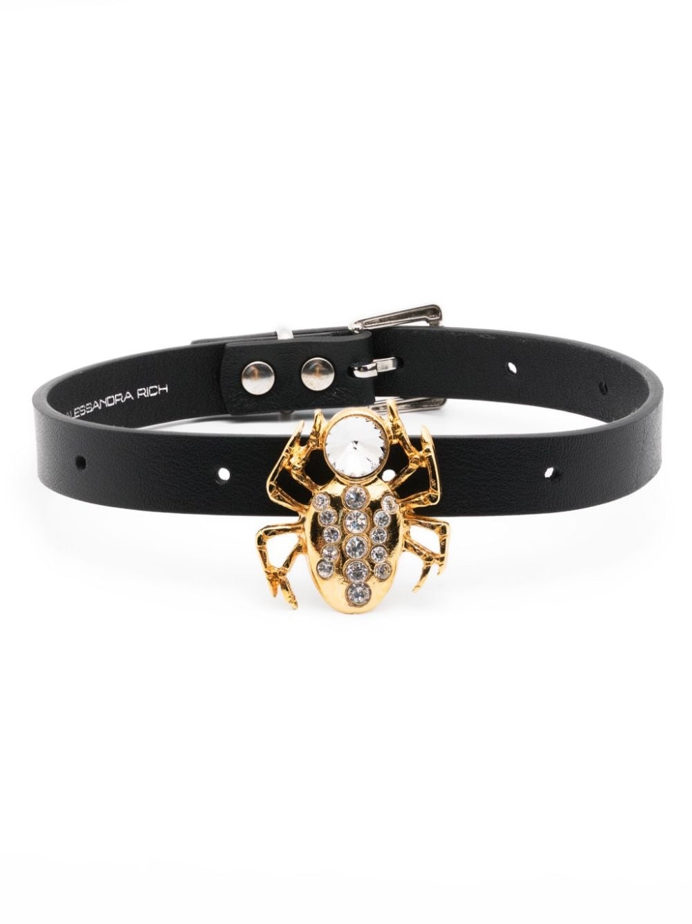 spider-motif leather bracelet - 1