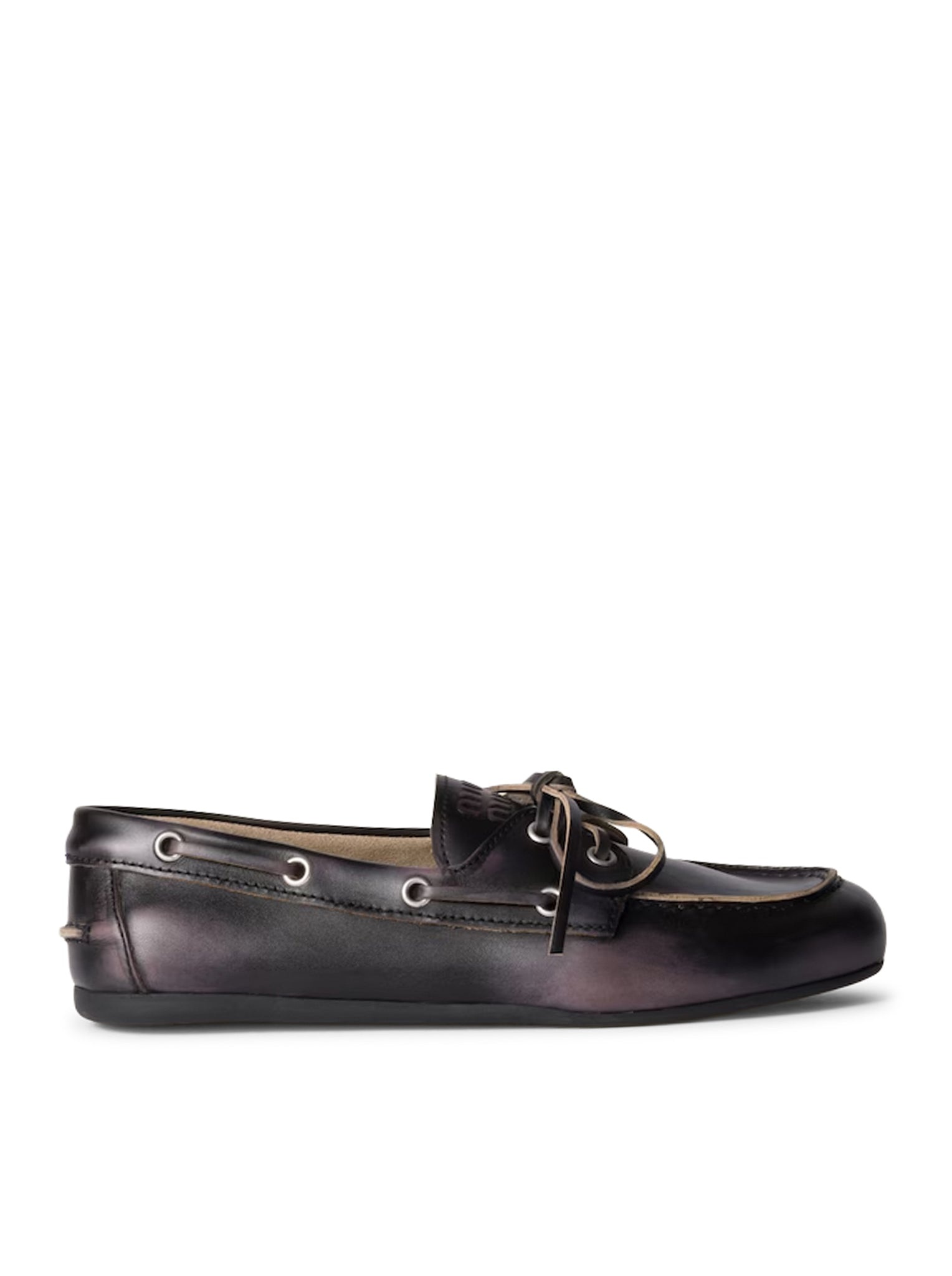 UNLINED BOAT LOAFERS IN DECOLORED LEATHER - 1