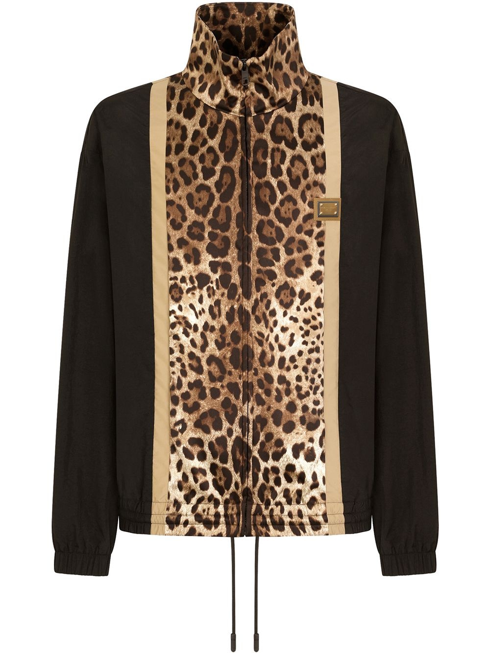 leopard print track jacket - 1