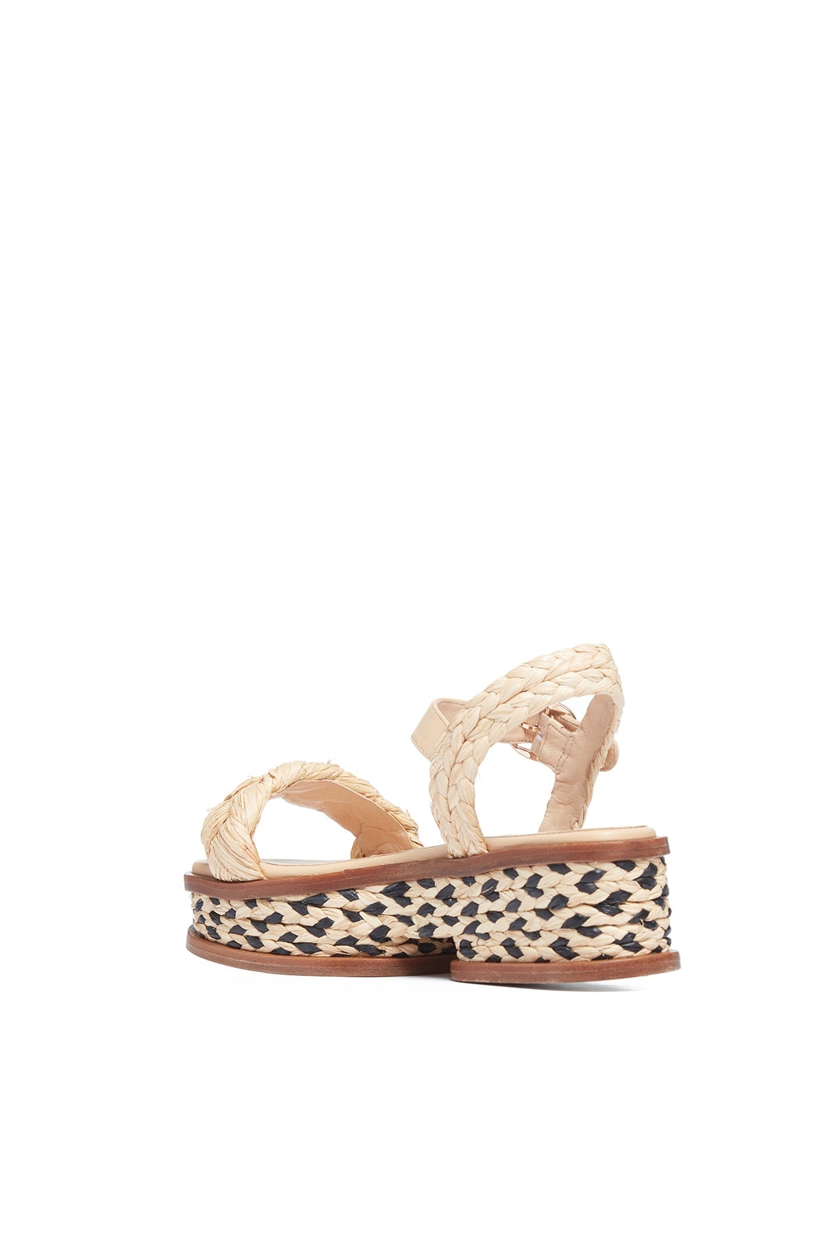 Michael Platform Sandal in Cream Raffia - 3