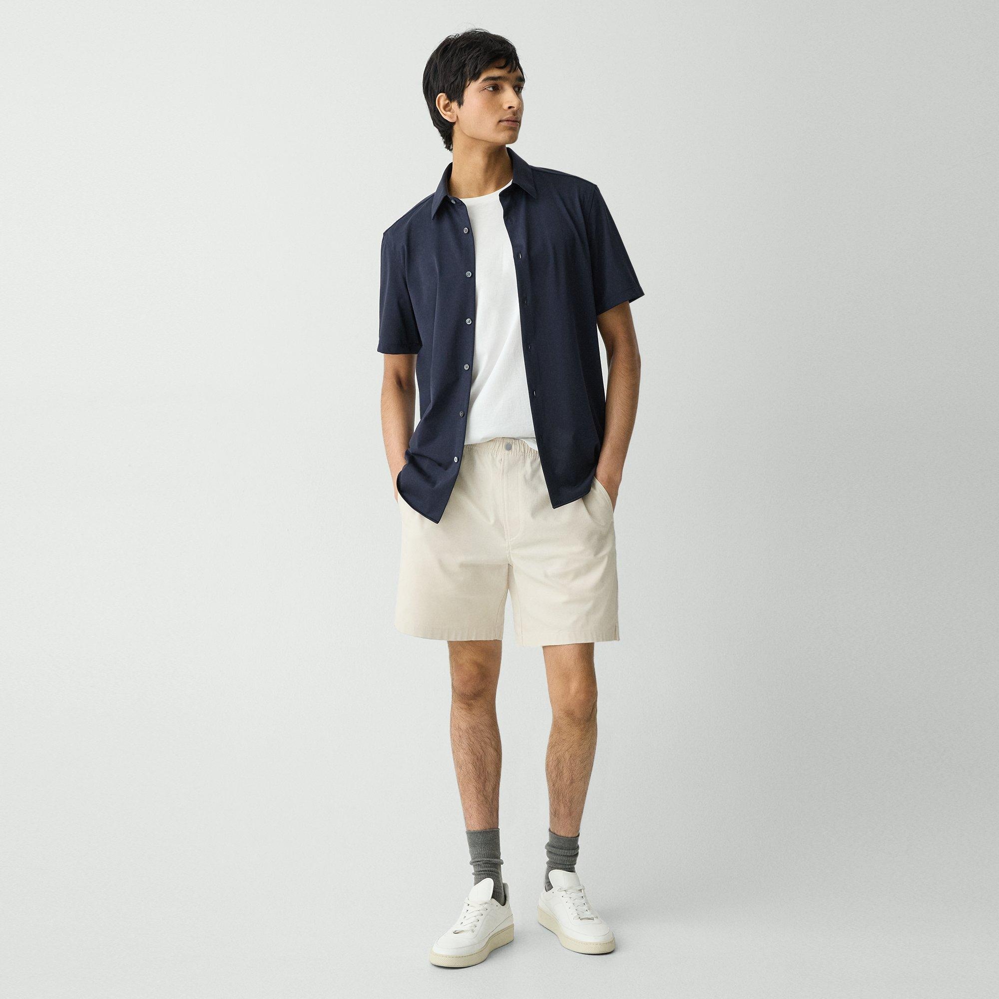 Drawstring Short in Stretch Cotton Canvas - 2