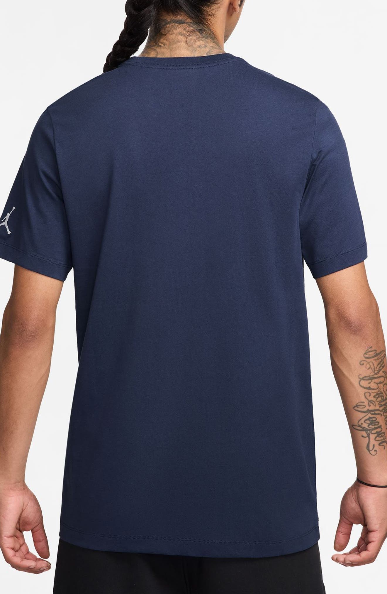 Nike Jordan Embroidered Crewneck T-Shirt in Midnight Navy/White at Nordstrom - 2