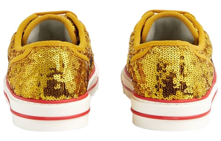 (WMNS) Gucci Tennis 1977 'Gold Sequin Satin' 646438-2MO10-8060 - 4