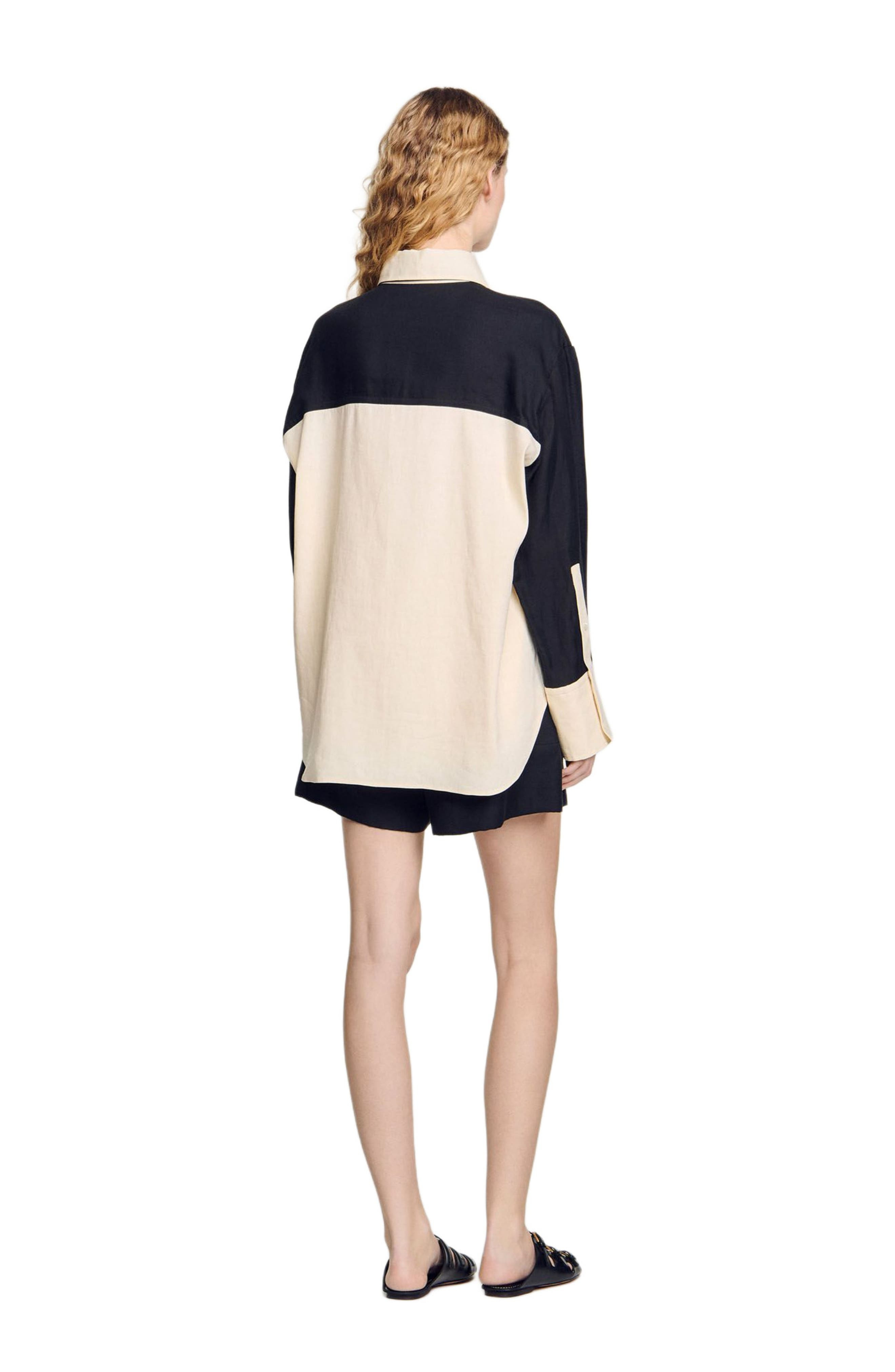 SANDRO Two-tone shirt in Ecru at Nordstrom - 2