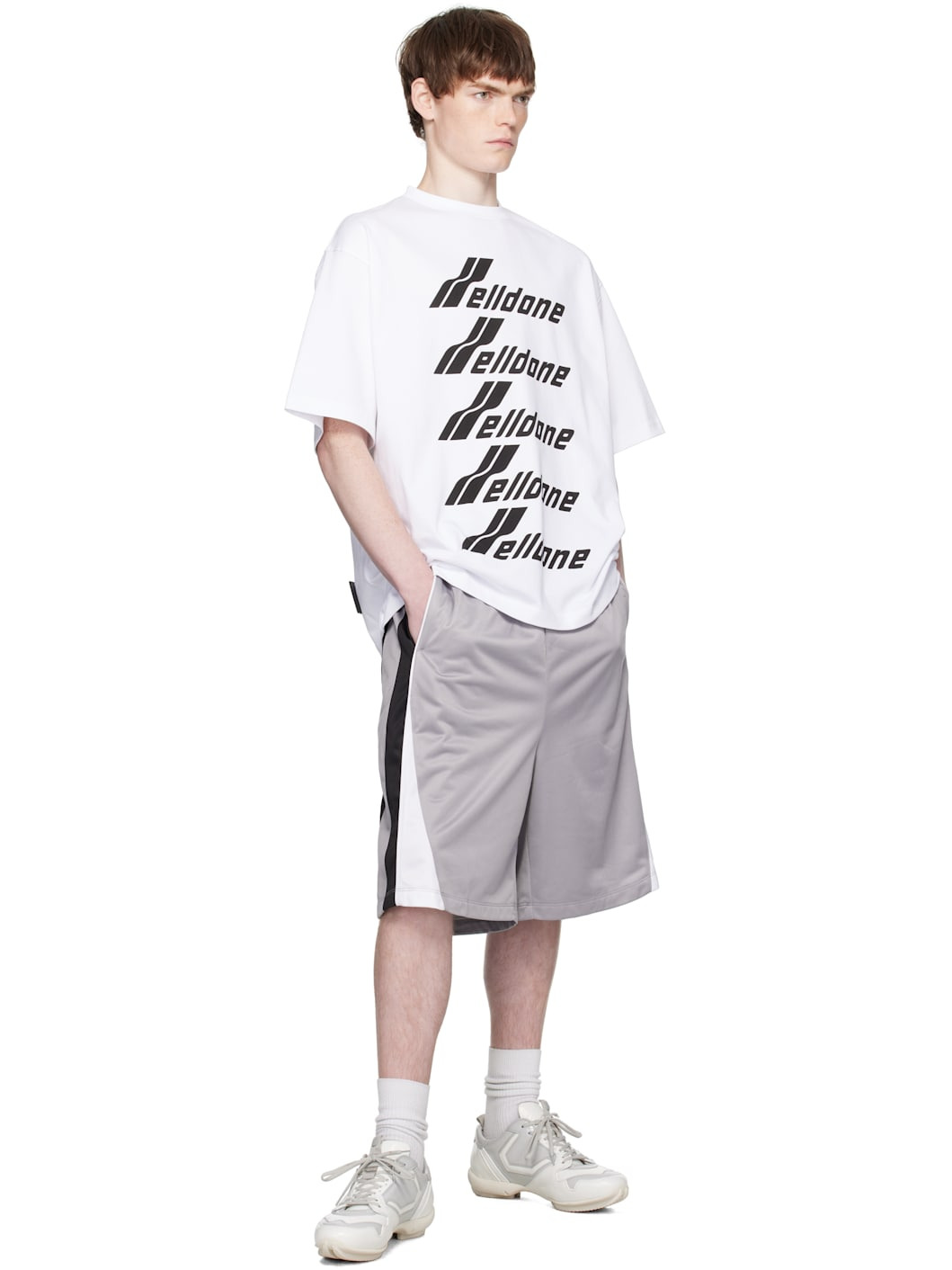 White 'WELLDONE' Front Logo T-shirt - 4