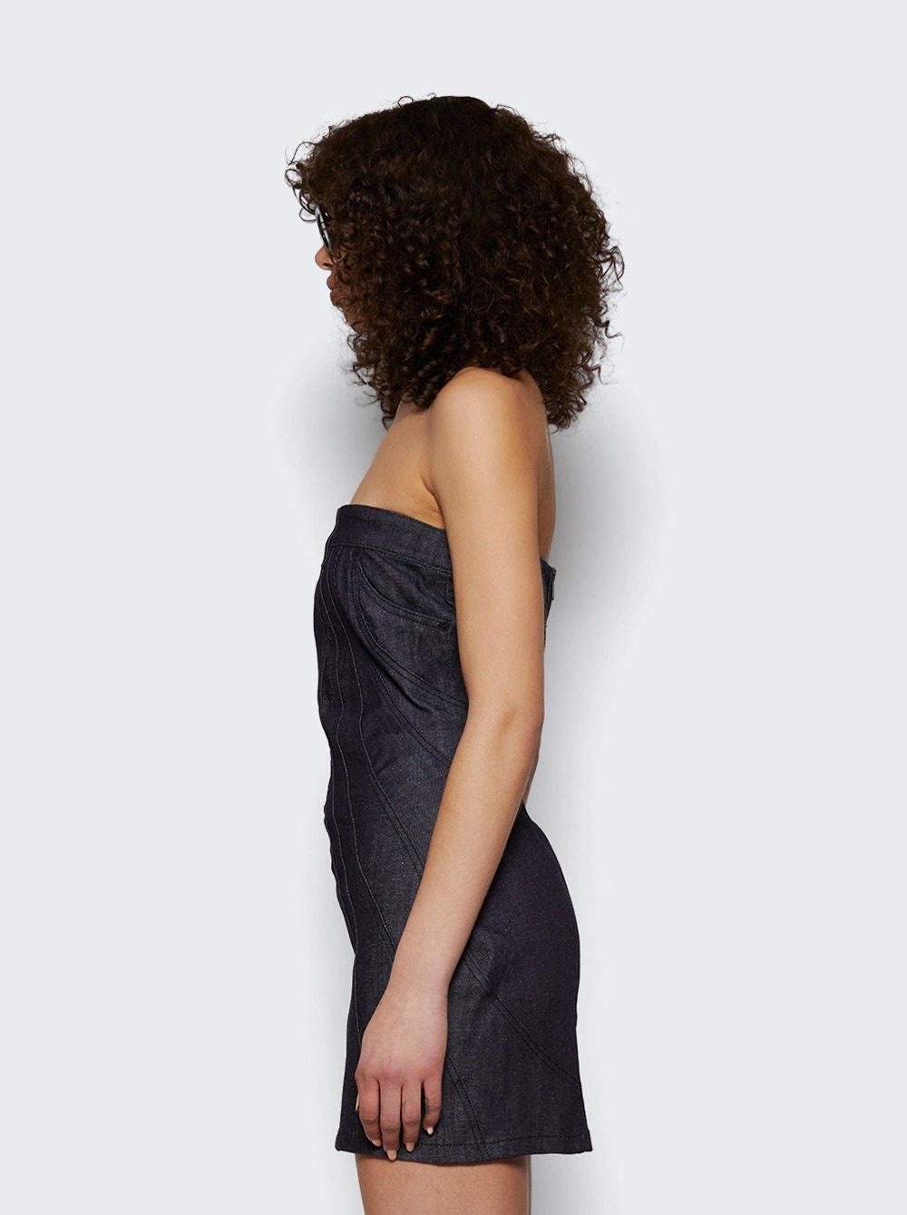 Spiral Bustier Dress Raw Blue - 3