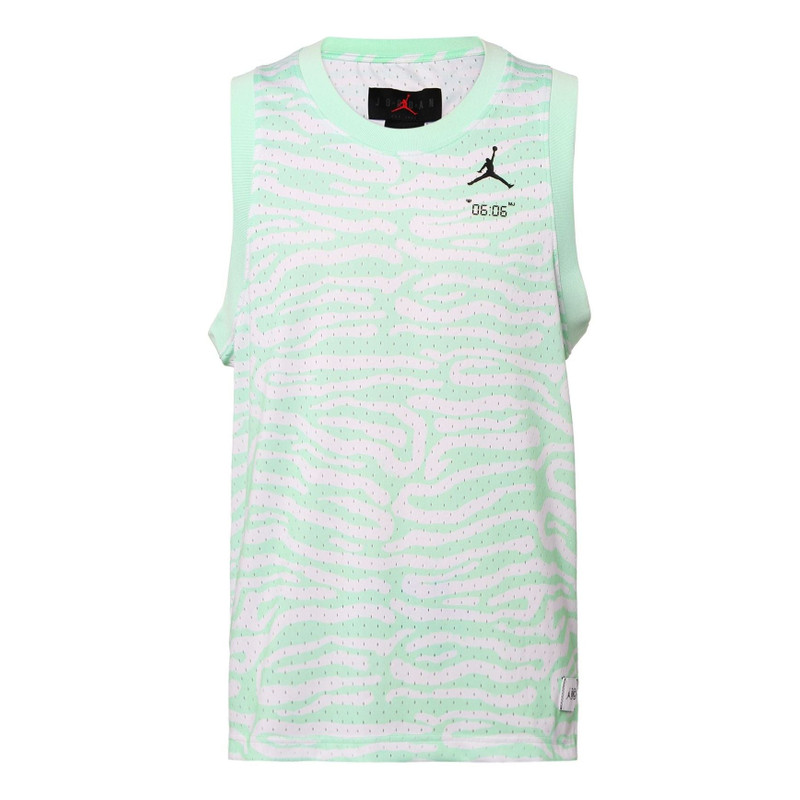 Air Jordan irregular texture Alphabet Printing Mesh Training Sports Vest Mint Green DM1825-379 - 1